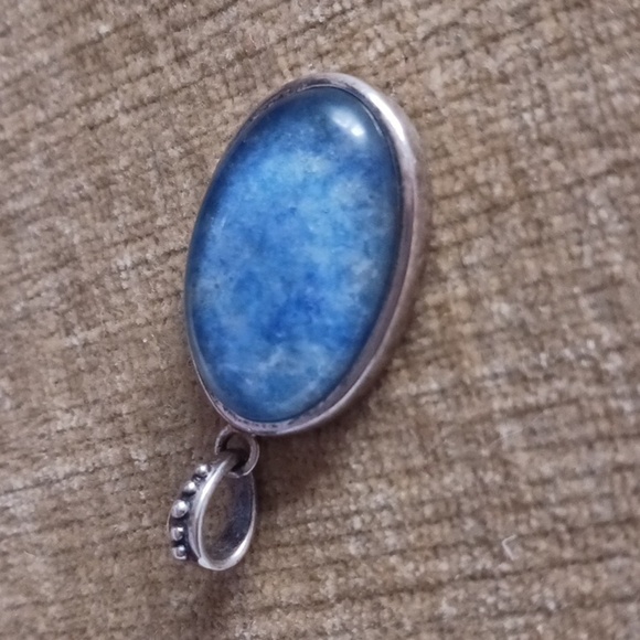 Vintage Barse Lapis Lazuli Oval Sterling Silver Pendant - Picture 6 of 6